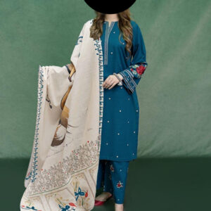 3 Pcs Women's Unstitched Embroidered Suit