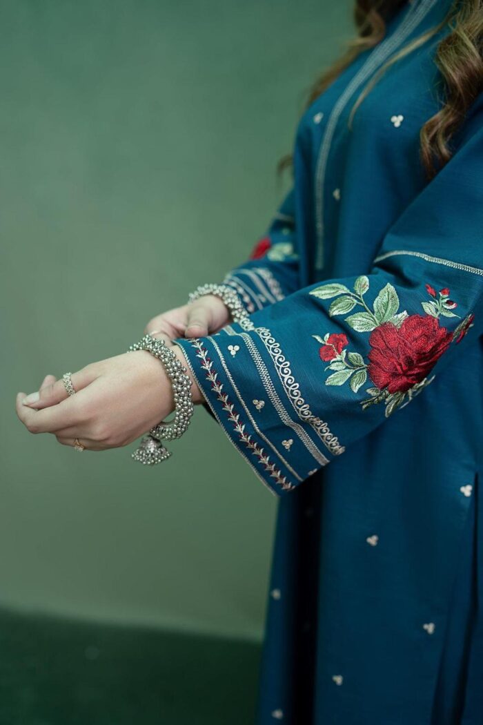 3 Pcs Women's Unstitched Embroidered Suit - Image 3