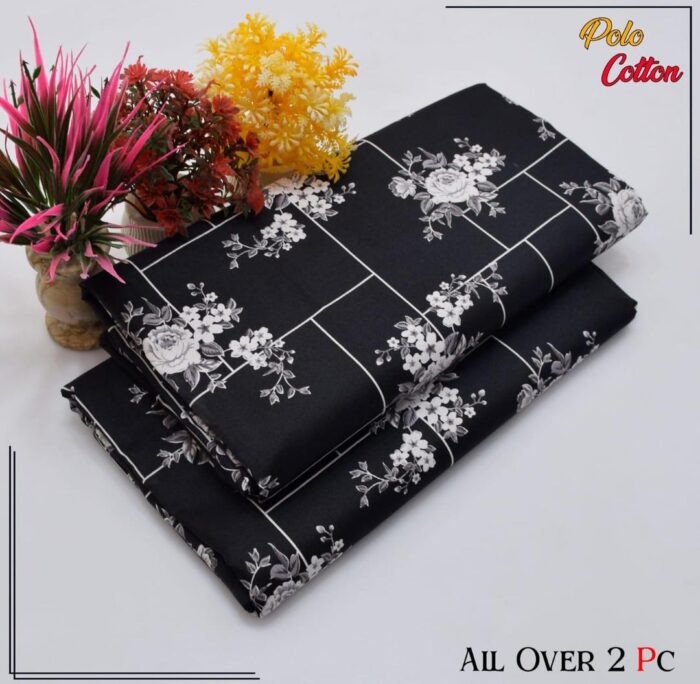 2 Pcs Women's Unstitched Printed Suit - Image 4