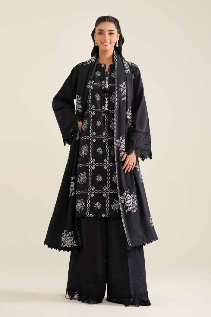 3 Pcs Women's Unstitched Printed Suit - Image 3
